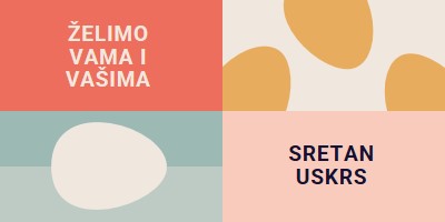 Sretan Uskrs vama i vašem orange modern-color-block