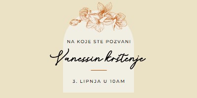 Pozivnica za krštenje yellow vintage-botanical