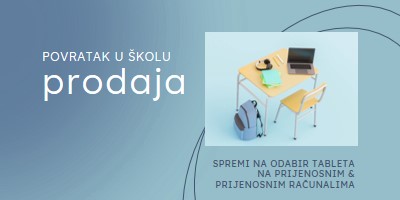 Natrag na školsku rasprodaju blue modern-simple