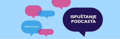 Podcast ispuštanje sada blue modern-color-block