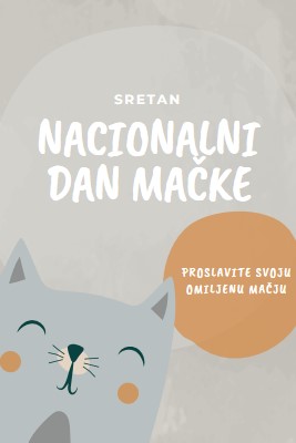 Sretan nacionalni dan mačke gray organic-simple