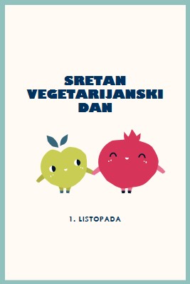 Sretan vegetarijanski dan white whimsical-line