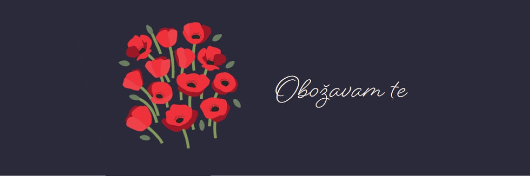 Obožavam te black whimsical-line