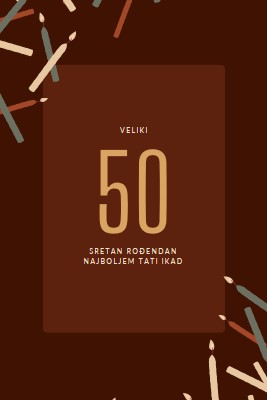 Sretan 50. rođendan brown modern-simple