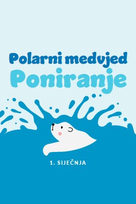 Sretan dan za poniranje polarnog medvjeda blue whimsical-color-block