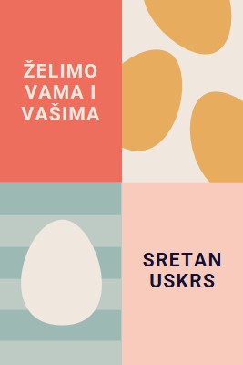 Sretan Uskrs vama i vašem orange modern-color-block