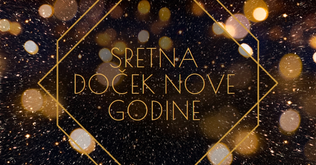 Sretna novogodišnja noć black modern-geometric-&-linear