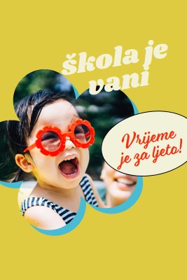 Škola je vani, bazen je u yellow whimsical-color-block