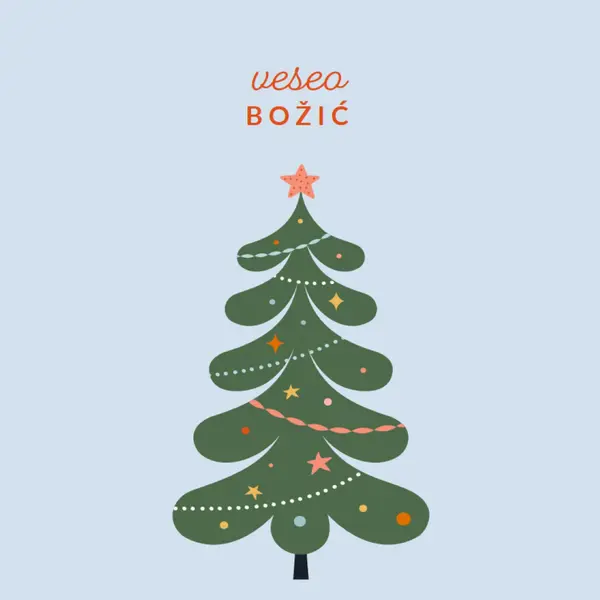 O božićno drvce green whimsical-color-block