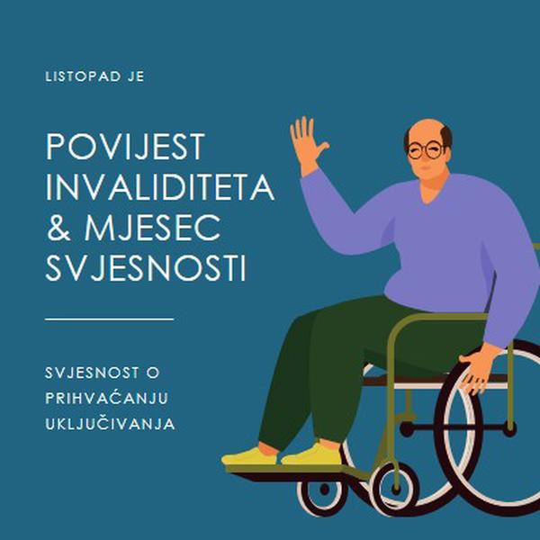 Povijest invaliditeta & mjesec svjesnosti blue modern-color-block