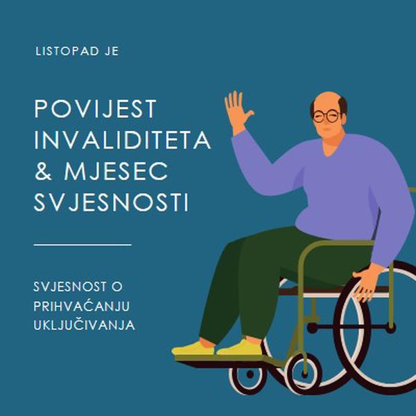 Povijest invaliditeta & mjesec svjesnosti blue modern-color-block