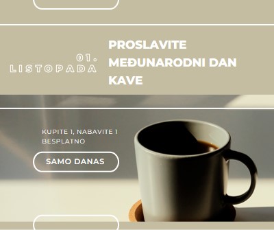 Proslavite međunarodni dan kave brown modern-geometric-&-linear