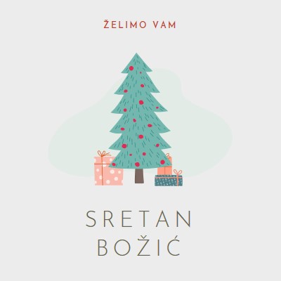 Želimo vam sretan Božić pink whimsical-color-block