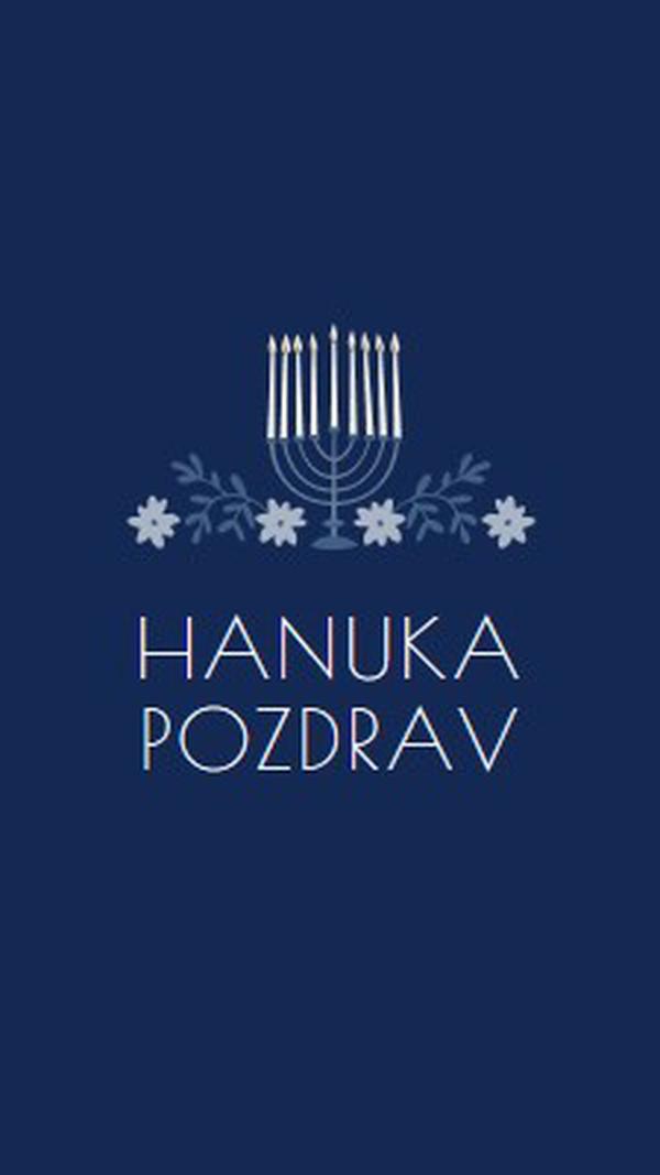 Hanuka pozdrav blue modern-simple