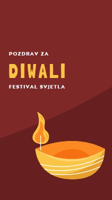 Pozdrav za Diwali red whimsical-color-block