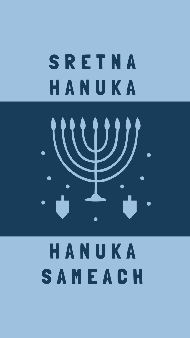 Blagoslovi Hanuke blue modern-simple