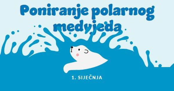 Sretan dan za poniranje polarnog medvjeda blue whimsical-color-block