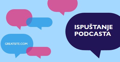 Podcast ispuštanje sada blue modern-color-block