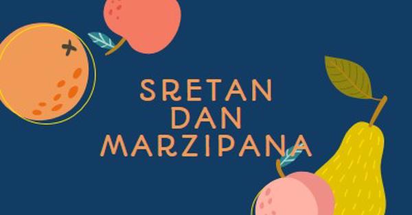 Sretan dan marzipana blue whimsical-line