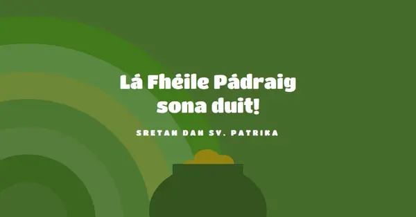 Sretan Dan Sv. Patrika green vintage-retro