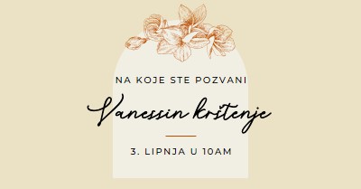 Pozivnica za krštenje yellow vintage-botanical