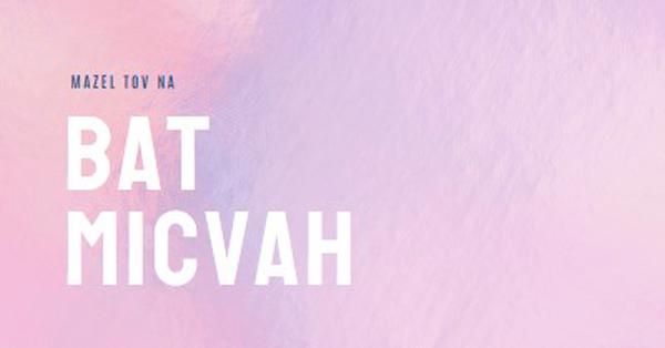 Slavimo vaše bat mitzvah pink modern-simple