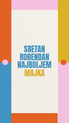 Sretan rođendan najboljem gray retro,bold,geometric