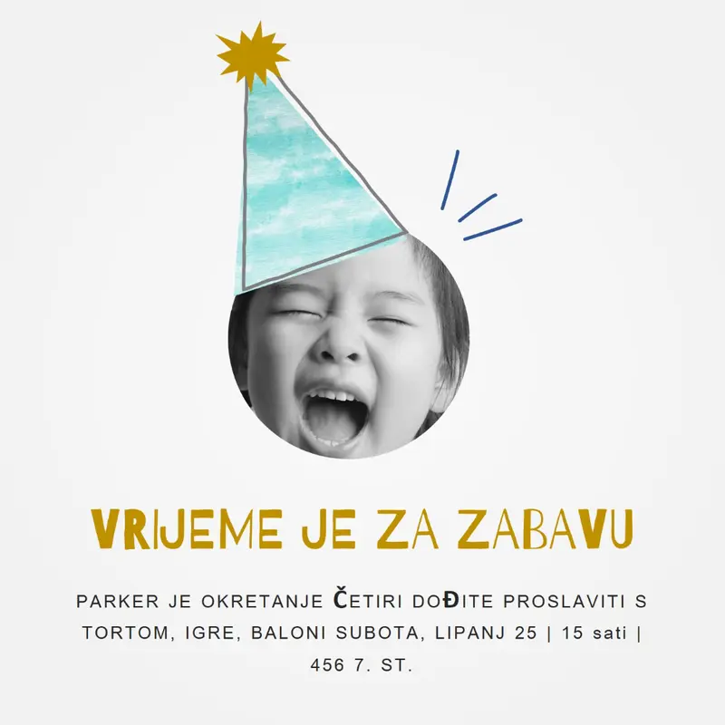Vrijeme je za zabavu white collage,cut-out,fun
