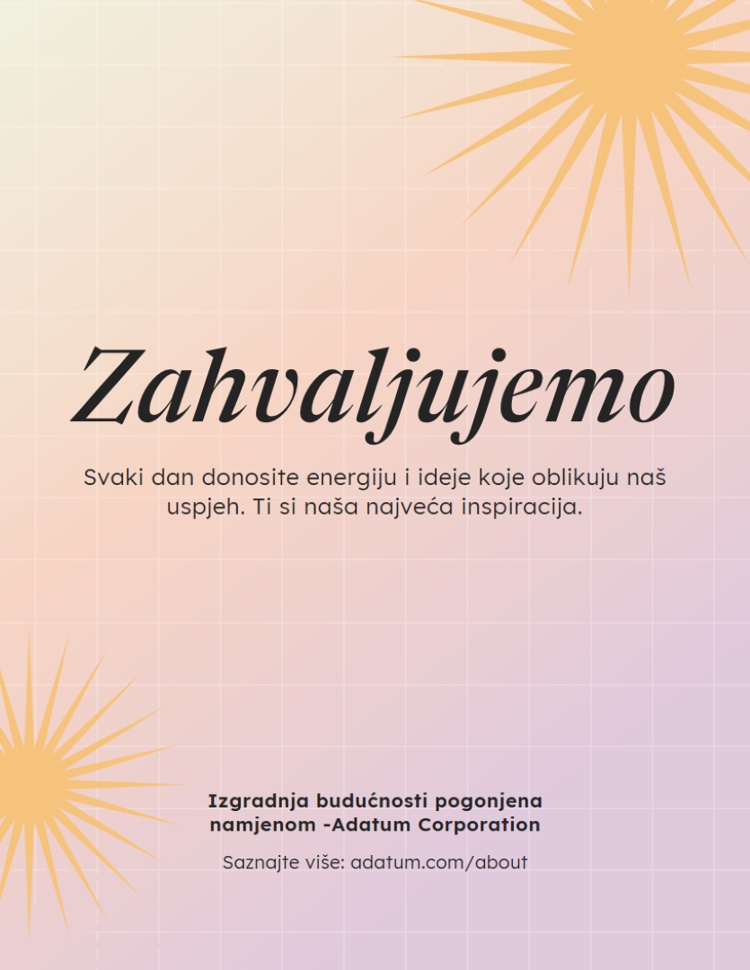 Moderni retro hvala letak pink modern,gradient,grid,star-burst