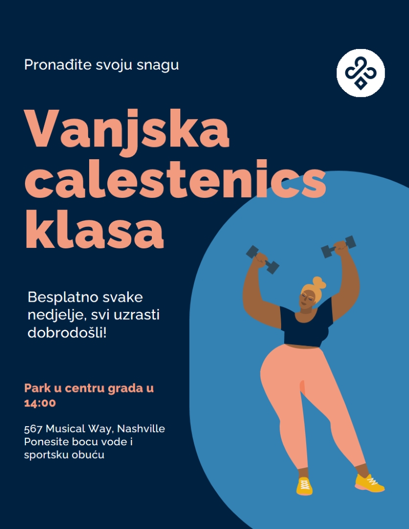 Jednostavan letak za modernu vježbu blue modern,simple,flat-graphic