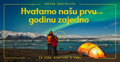 Hvatamo našu prvu godinu zajedno blue bold,graphic,camera