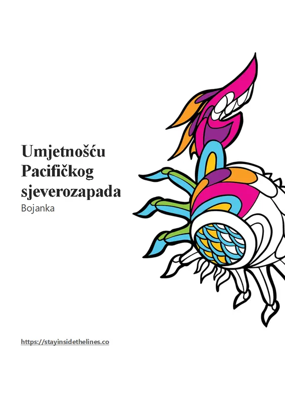 Bojanka s umjetnošću Pacifičkog sjeverozapada whimsical line