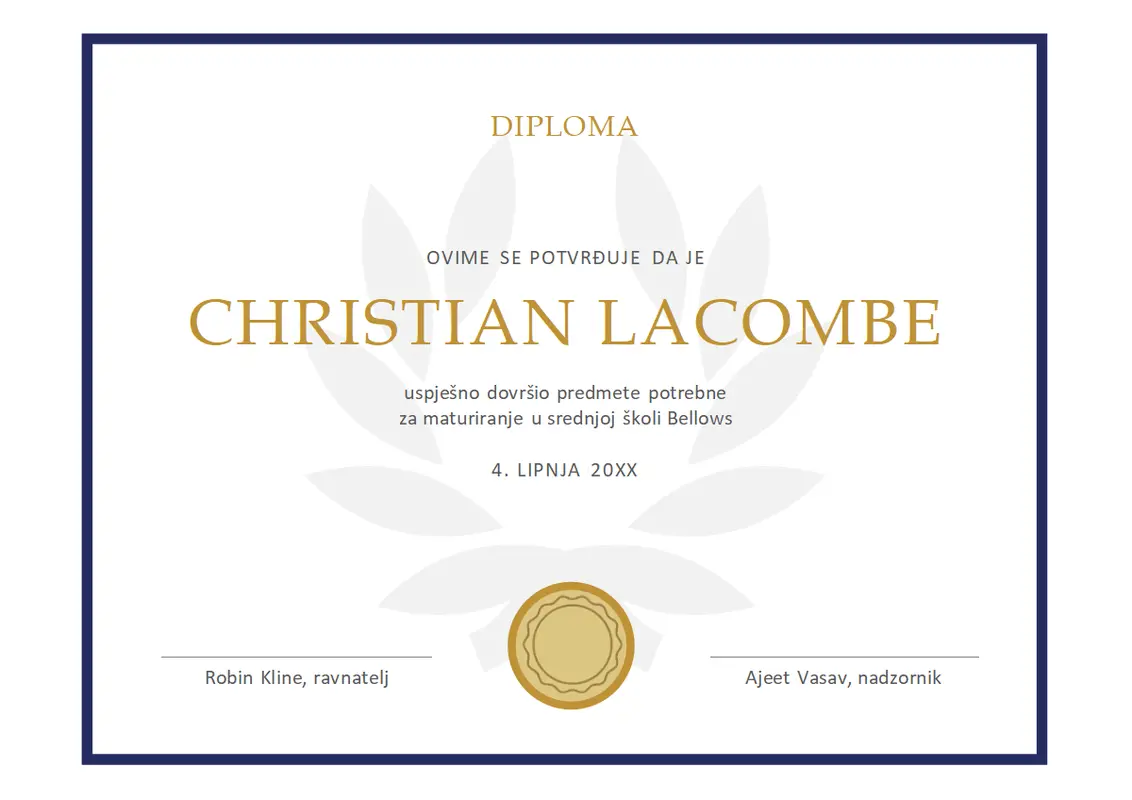 Diploma modern simple