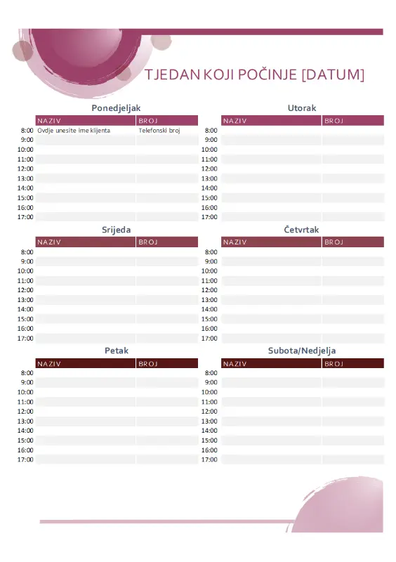 Kalendar dnevnih obveza s motivom ružičastog paketa pink modern-simple