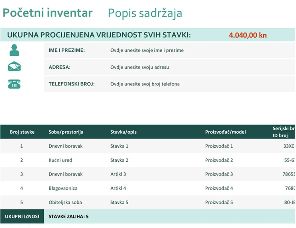 Kućni inventar modern simple