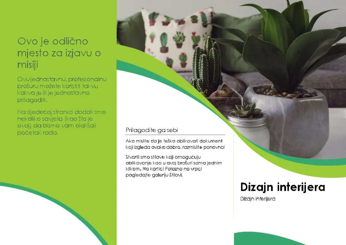 Brošura o dizajnu interijera green modern-color-block