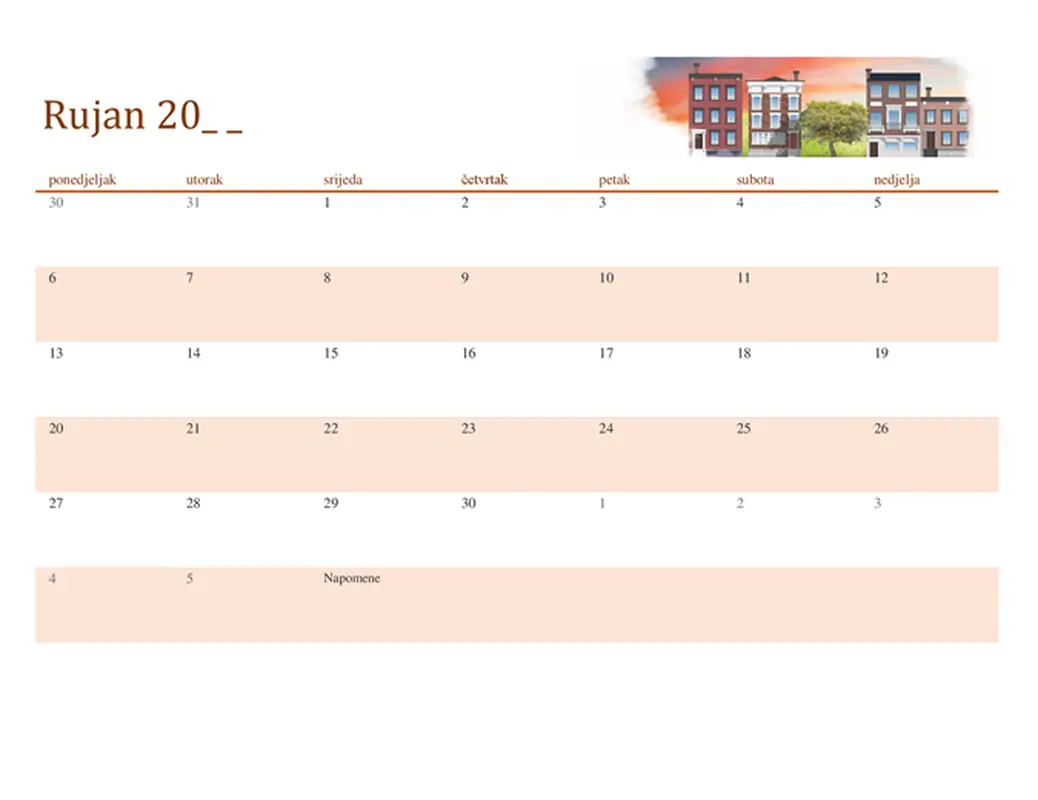 Sezonski ilustriran kalendar bilo koje godine modern-simple