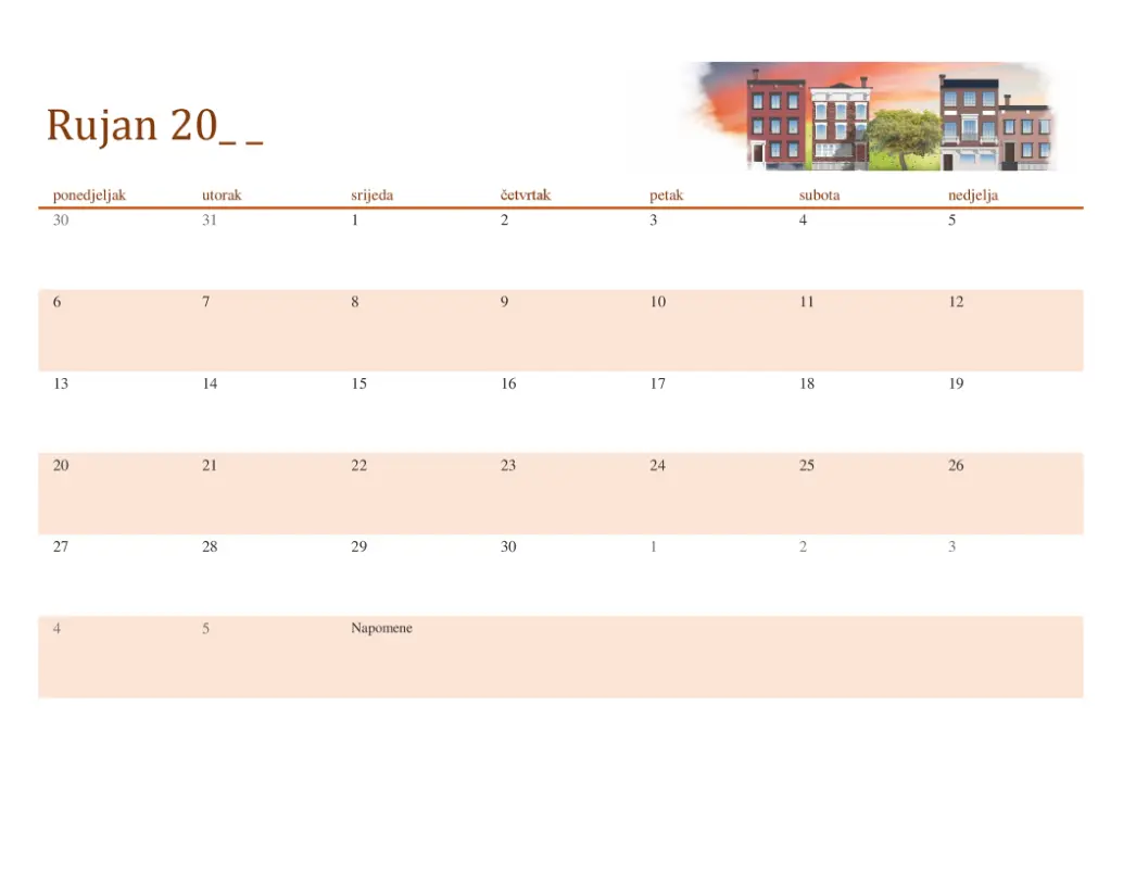 Sezonski ilustriran kalendar bilo koje godine modern-simple