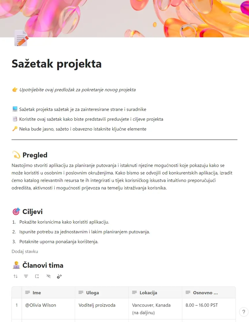 Sažetak projekta