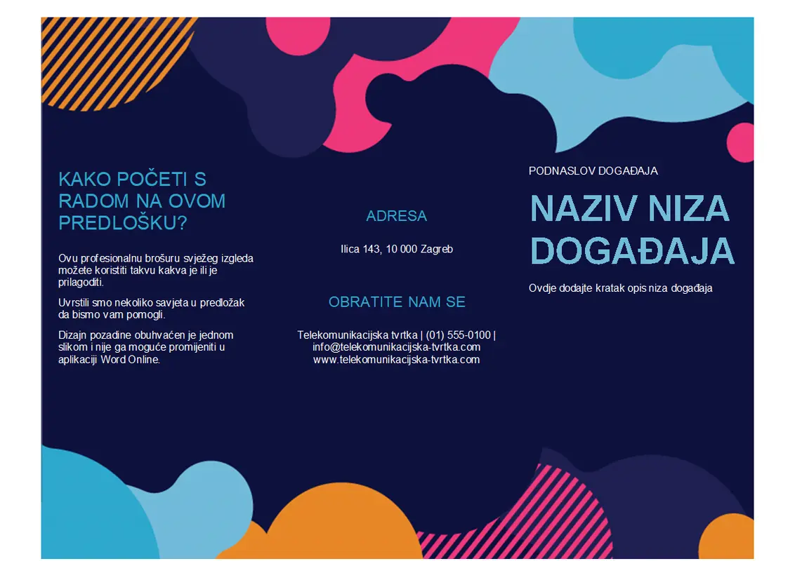 Brošura o događajima živopisnog oblika  modern-color-block