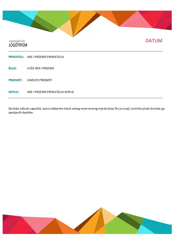 Dopis s dizajnom prizme modern color block