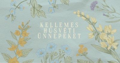 Húsvéti kívánságok blue vintage-botanical