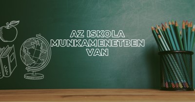 Az iskola munkamenetben van green modern-simple