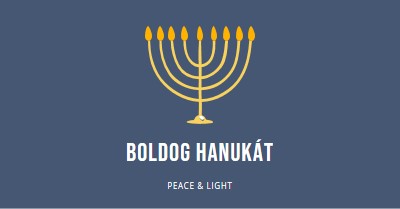 Hanuka Sameach blue modern-simple