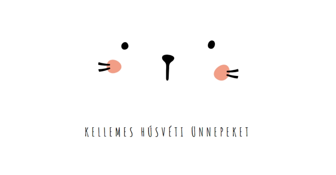 Boldog húsvétot, nyuszi white whimsical-line