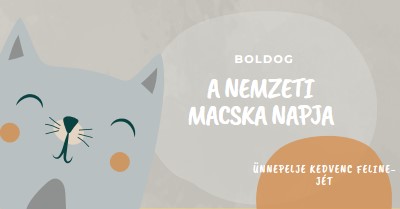 Boldog nemzeti macska nap gray organic-simple