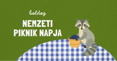 Boldog nemzeti piknik napot green whimsical-color-block