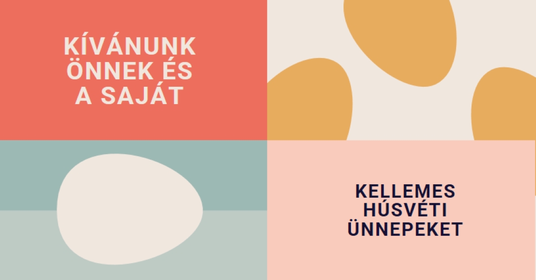Boldog húsvétot önnek és a sajátjainak orange modern-color-block