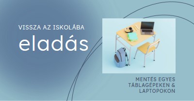 Vissza az iskolai értékesítéshez blue modern-simple