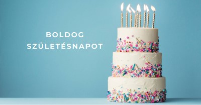 Boldog születésnapi tortát blue modern-simple